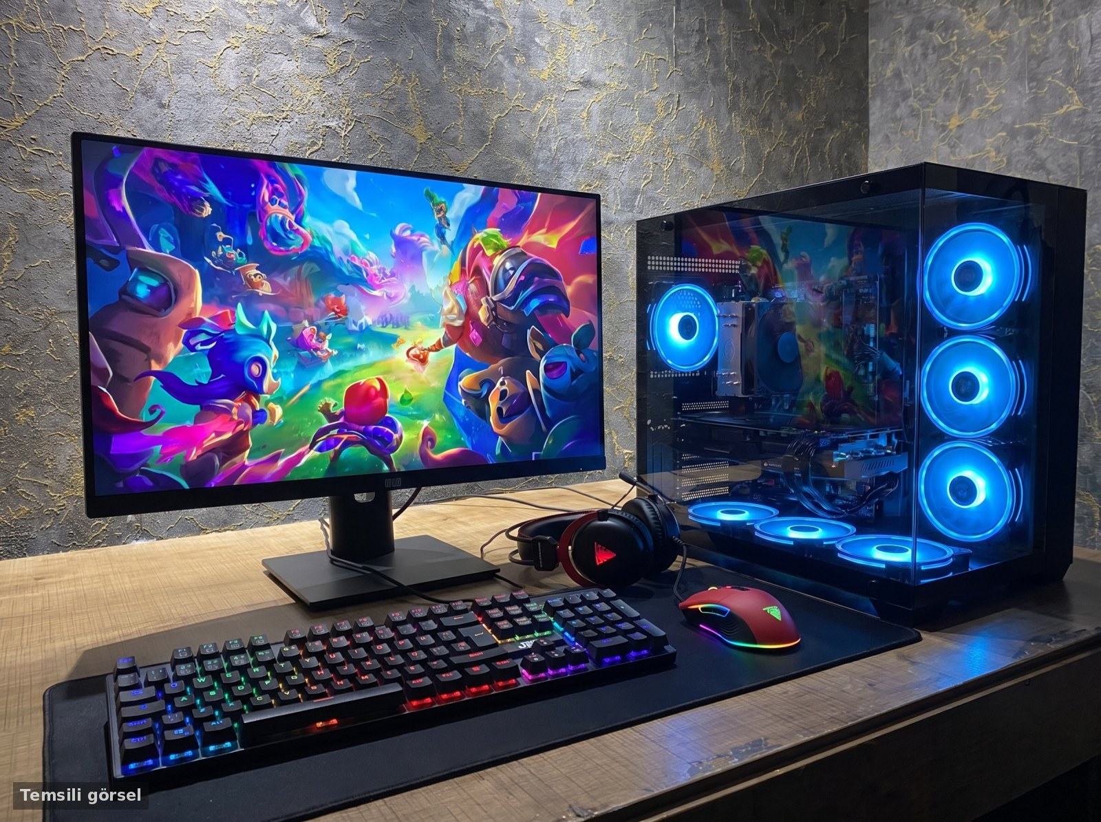 Masaüstü bilgisayar seti: Ryzen 7 5700X, RX 580 8GB, 16GB RAM (temsili görsel)