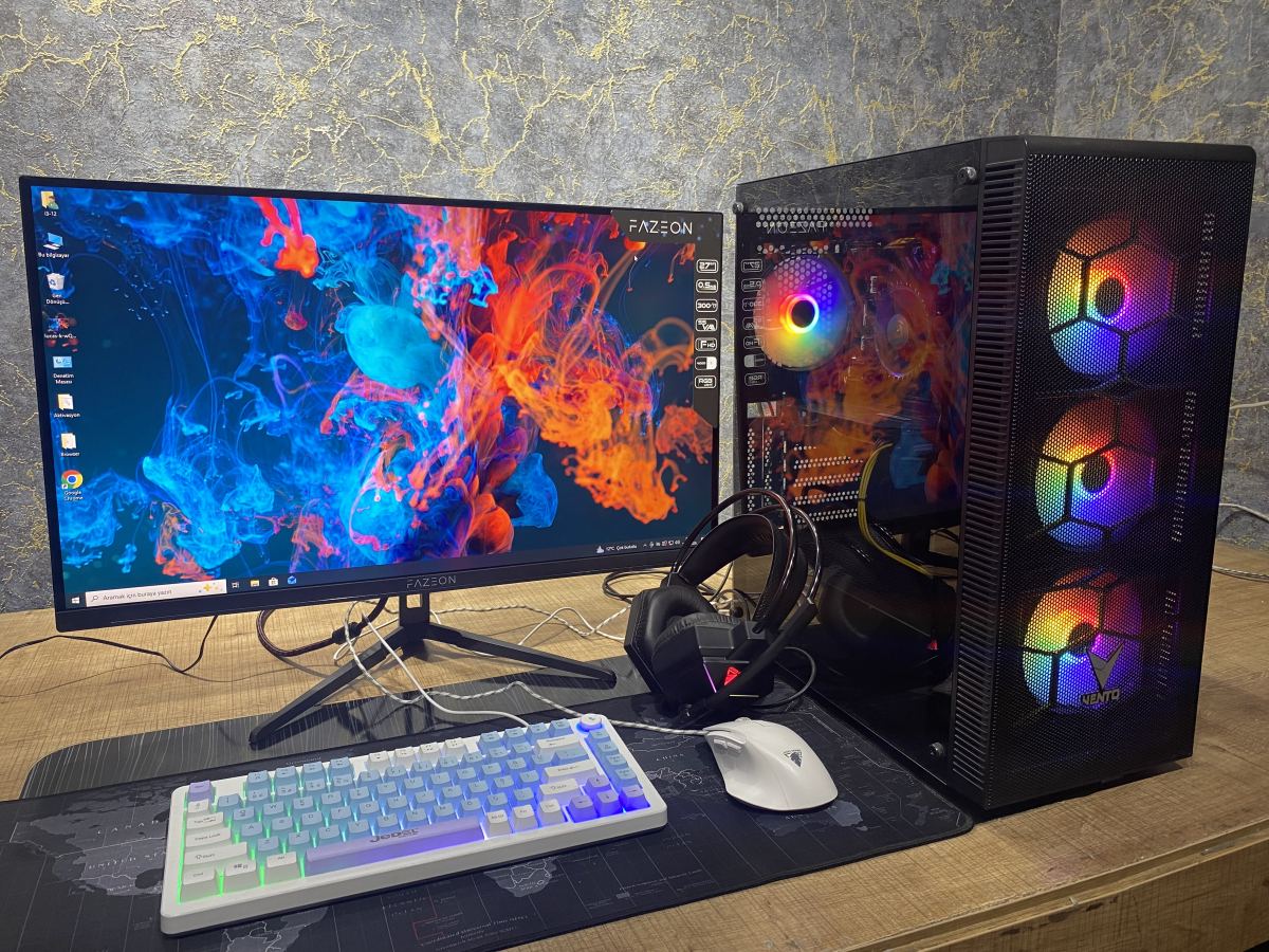 Intel i3-12100F, RX 5600 XT Gaming PC – Fazeon 27 inç 300Hz Monitör Dahil